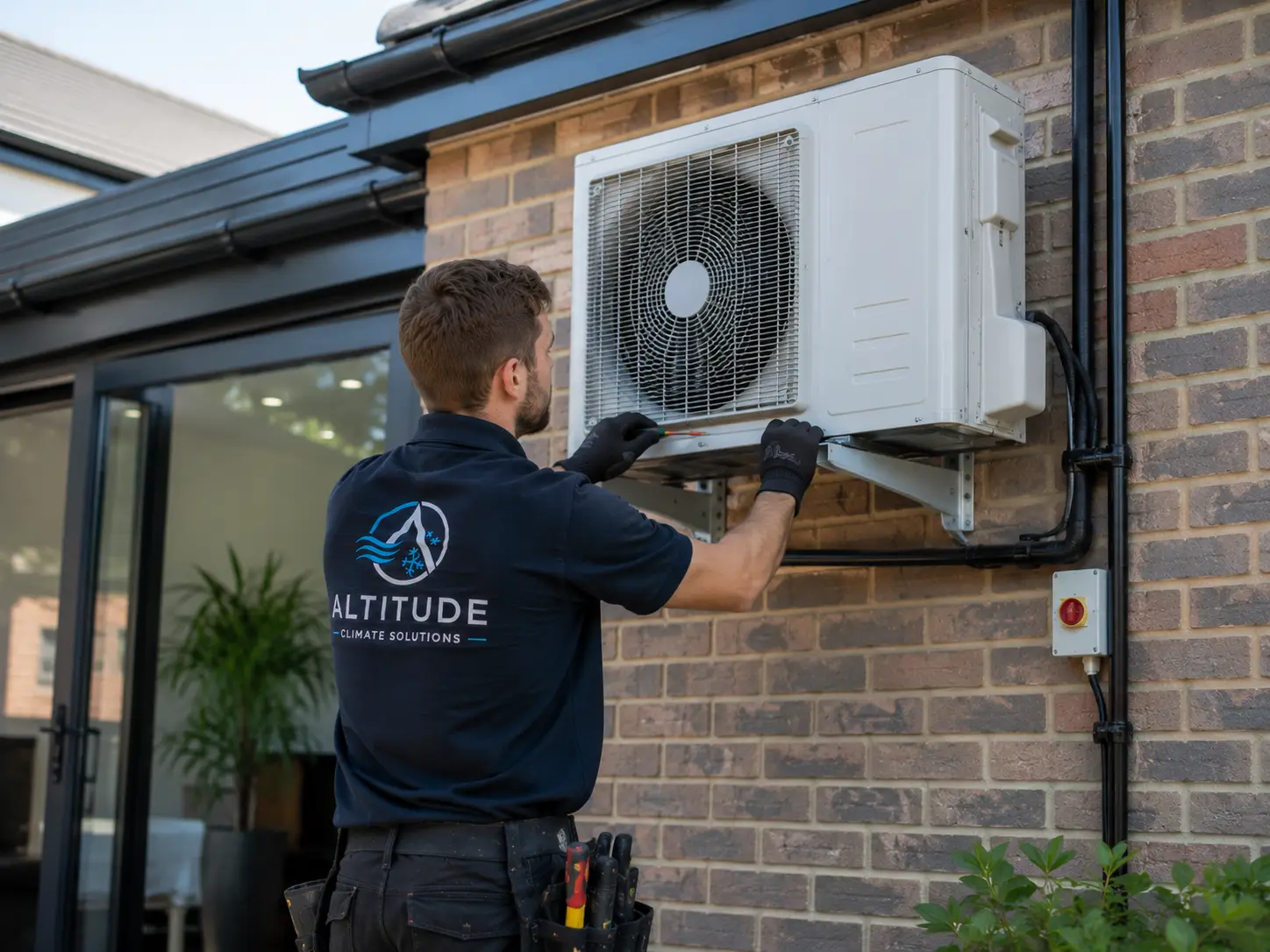 Heat pump air conditioning installed in a Midlands commercial unit.
